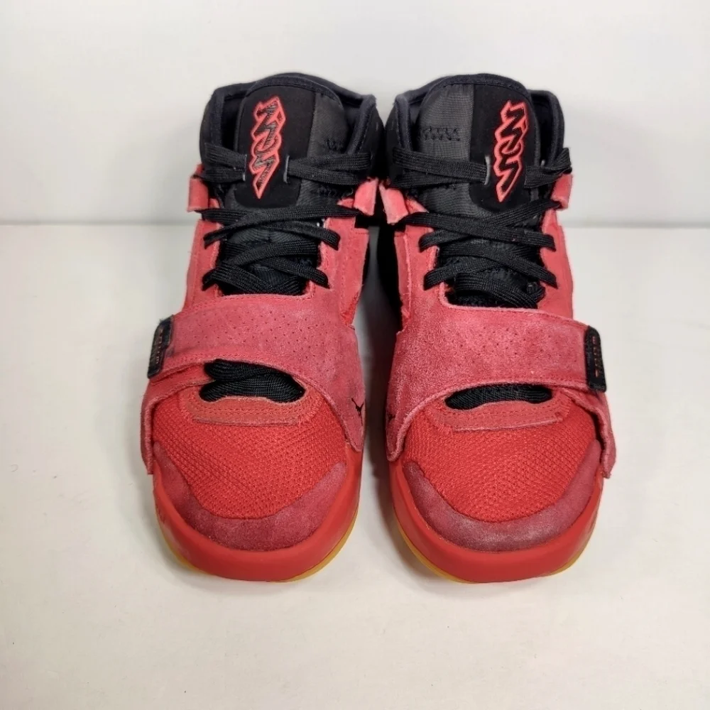 Jordan Zion 2 Red Black Suede Gum Basketball Sneaker Men's Shoe Size 8
